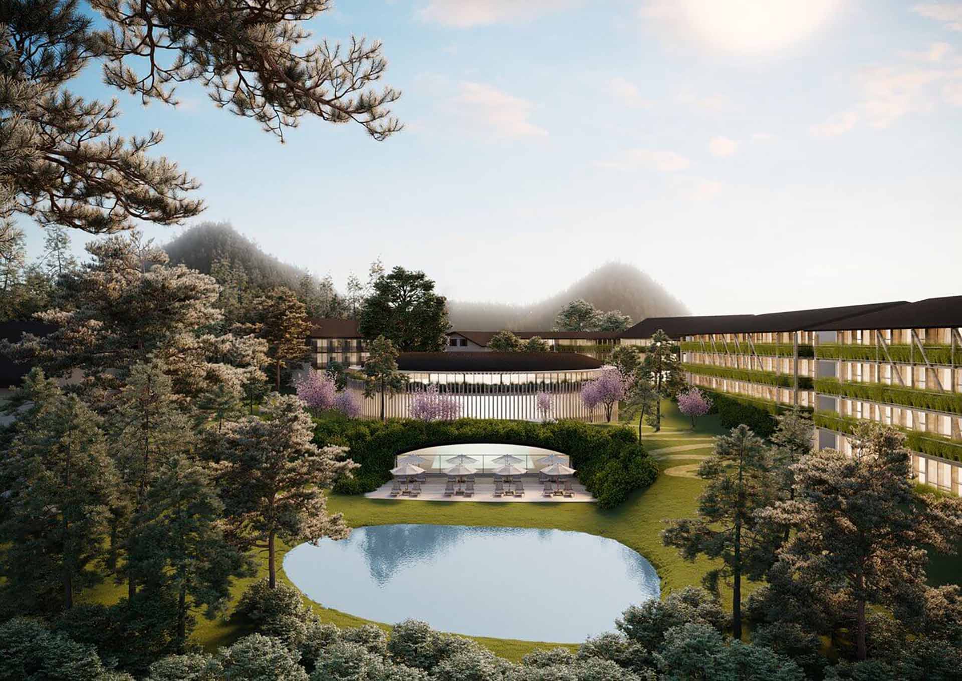 Geplanter Neubau der Alpenpark Klinik und der Gartenanlage