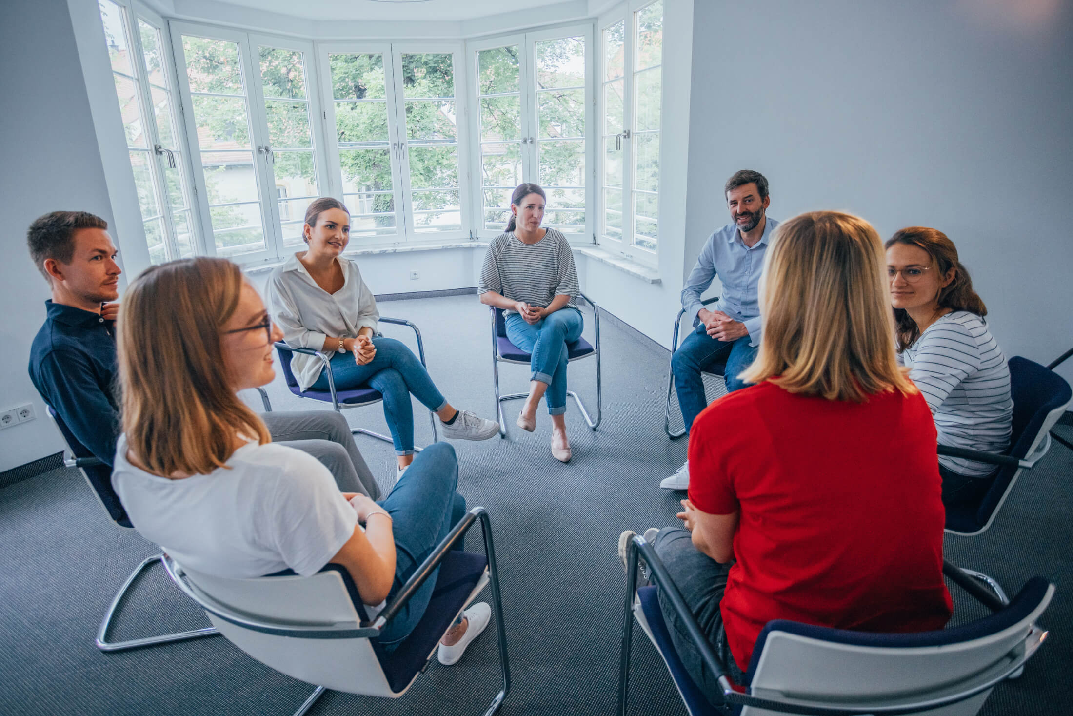 Sitzkreis während der Psychotherapie
